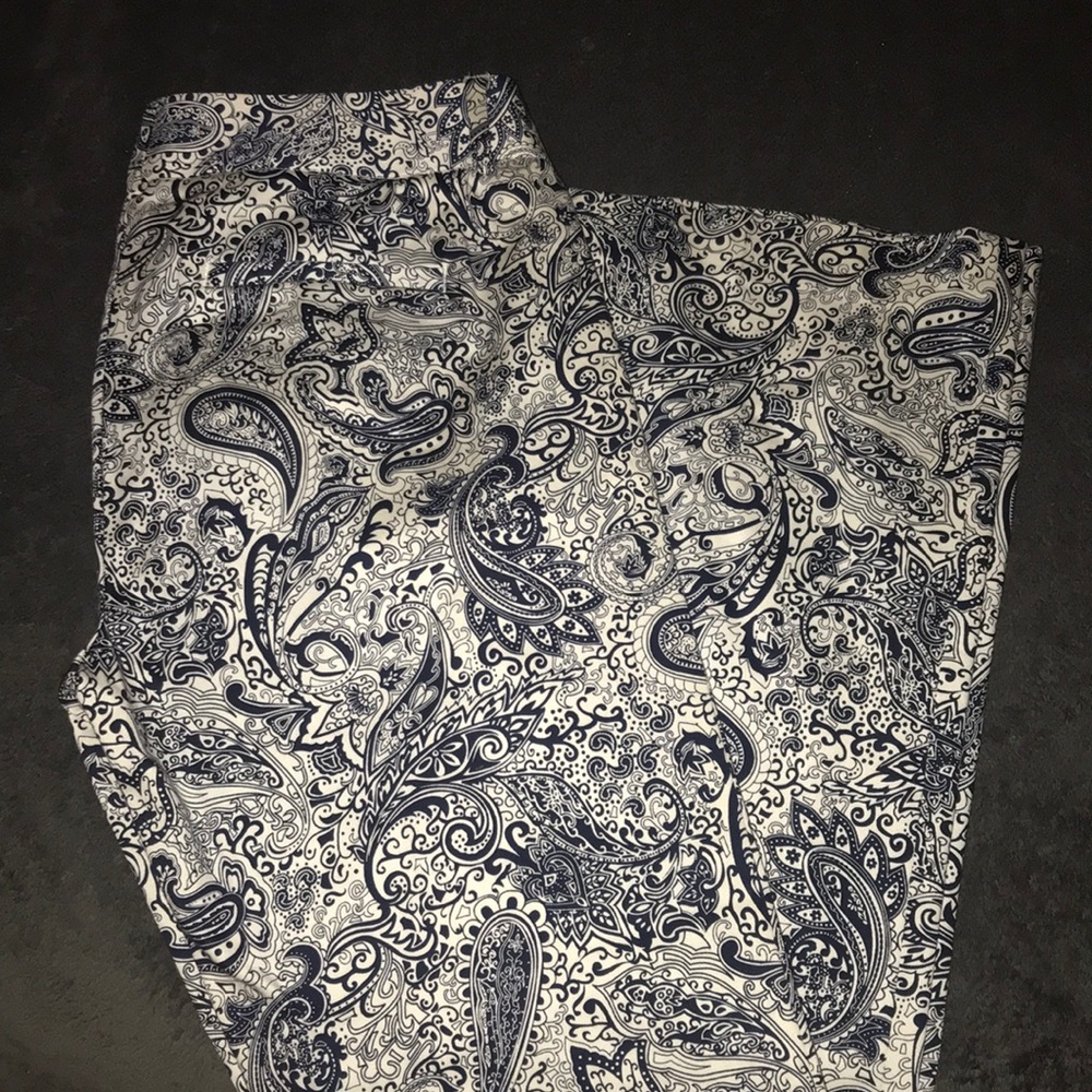 JCrew Blue and white Paisley pants